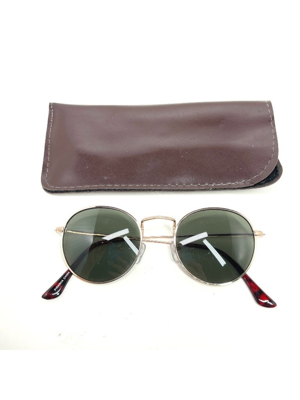 Piranha Round Sunglasses Y2K Small Frame Retro Indie Festival Shades Gold